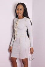 Load image into Gallery viewer, Stitch Trim Tie Dress
